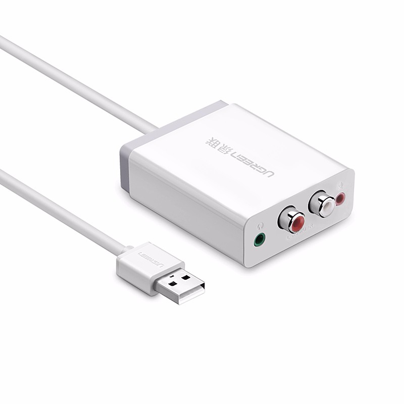 恒行6usb外置声卡,免驱动USB转2RCA声卡