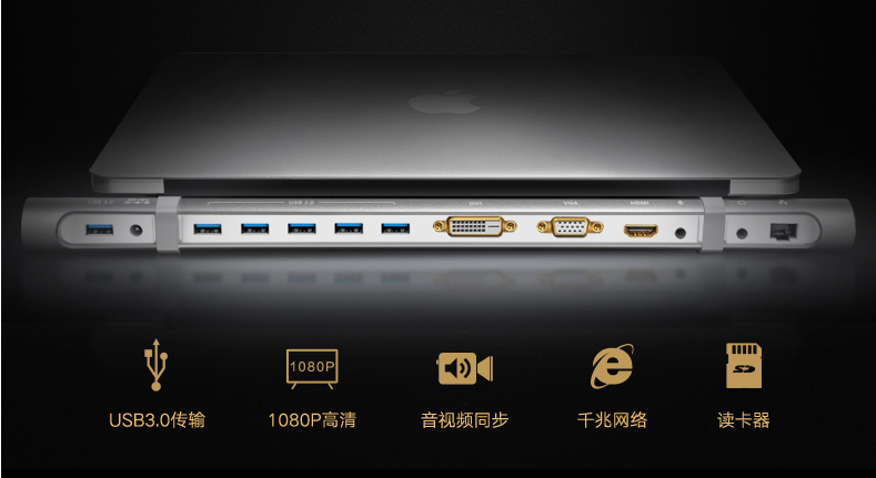 USB3.0扩展坞 USB3.0外置网卡显卡扩展坞