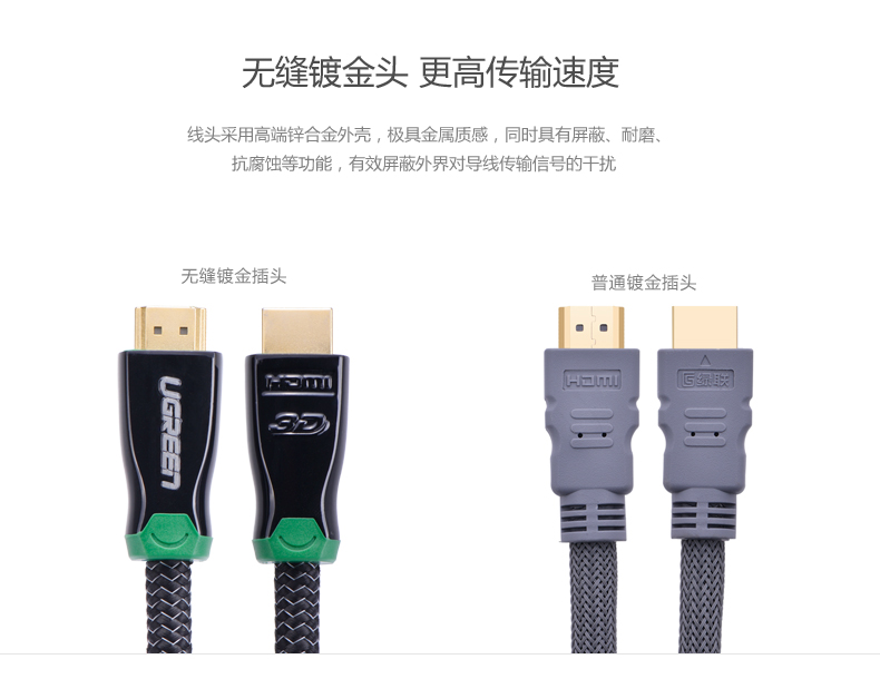 恒行6 hd126 HDMI高清线4K发烧级无缝镀金3D