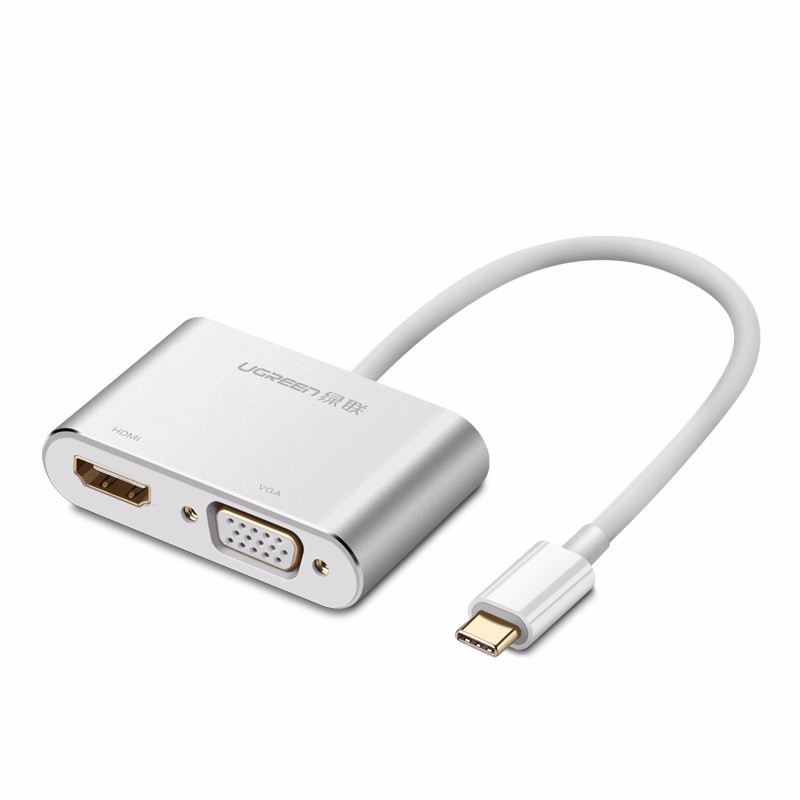 恒行6Type-c转HDMI+VGA，Mate10苹果笔记本投影仪转换器