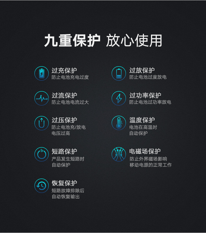 恒行6苹果移动电源，10000毫安带USB线和苹果数据线