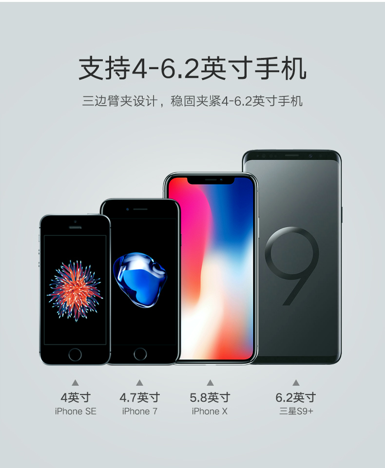 恒行6重力感应式手机支架，车载导航出风口支架