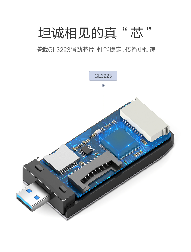 恒行6usb3.0多合一读卡器，手机单反相机SDTFMS卡读卡器