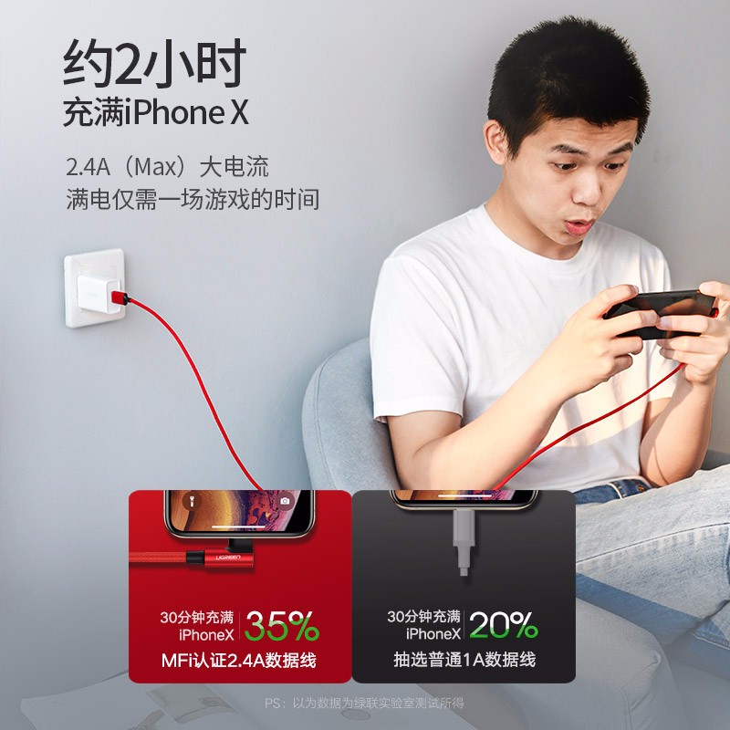 恒行6弯头苹果数据线