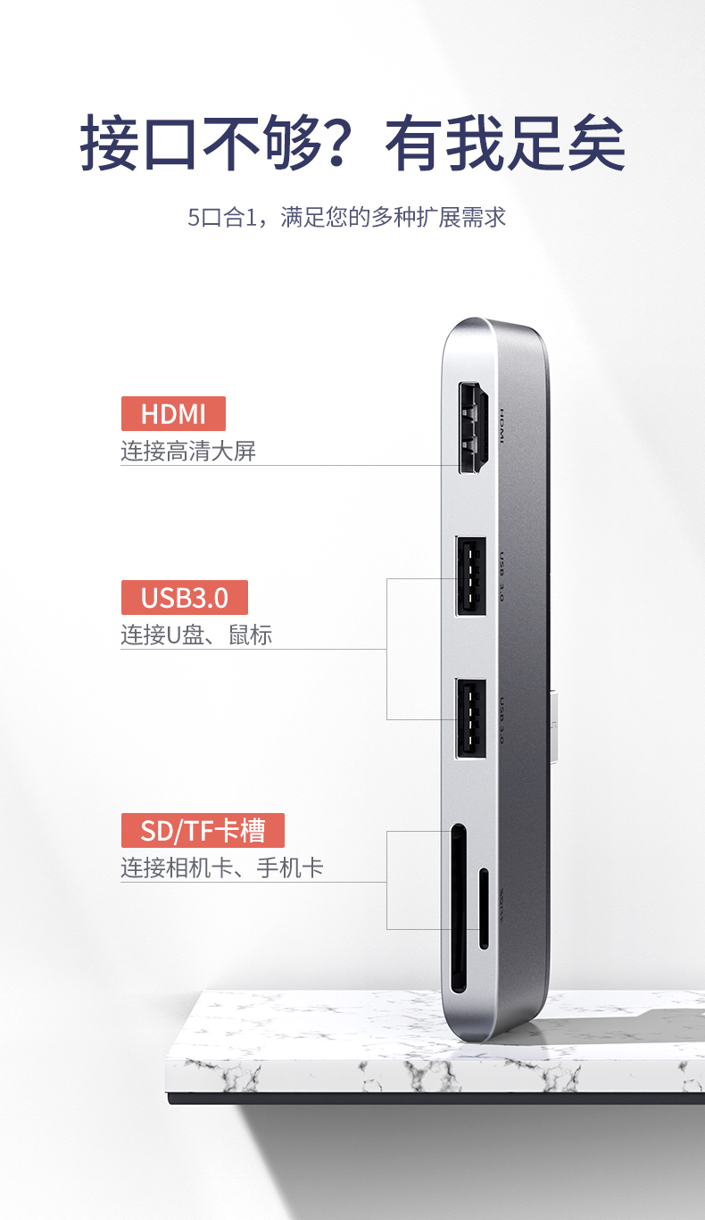 恒行6Surface Pro4/5/6扩展坞