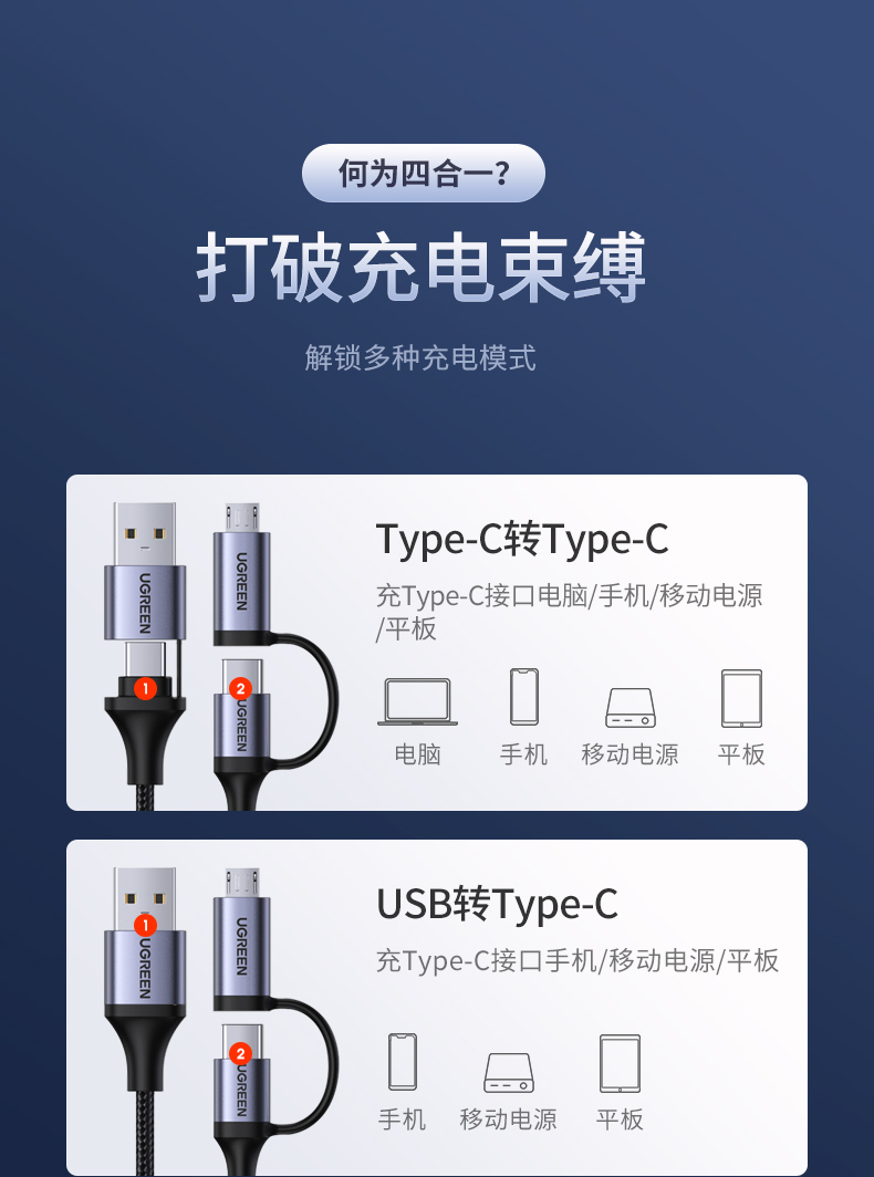 恒行6Type-C四合一数据线 恒行6Type-C四合一数据线