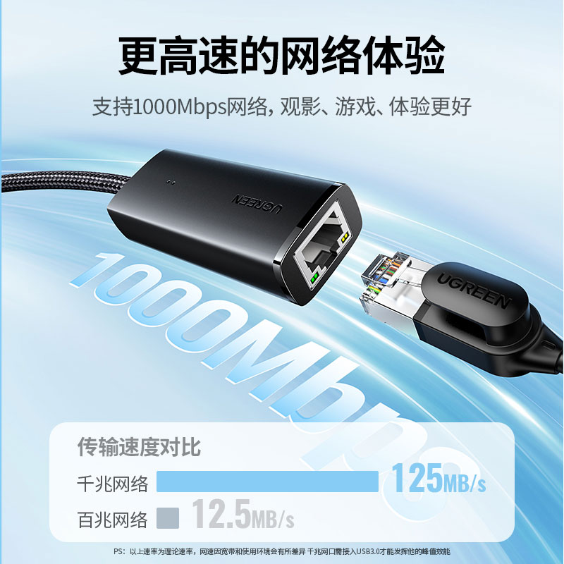 恒行6USB+Type-C双接口转RJ45千兆网卡