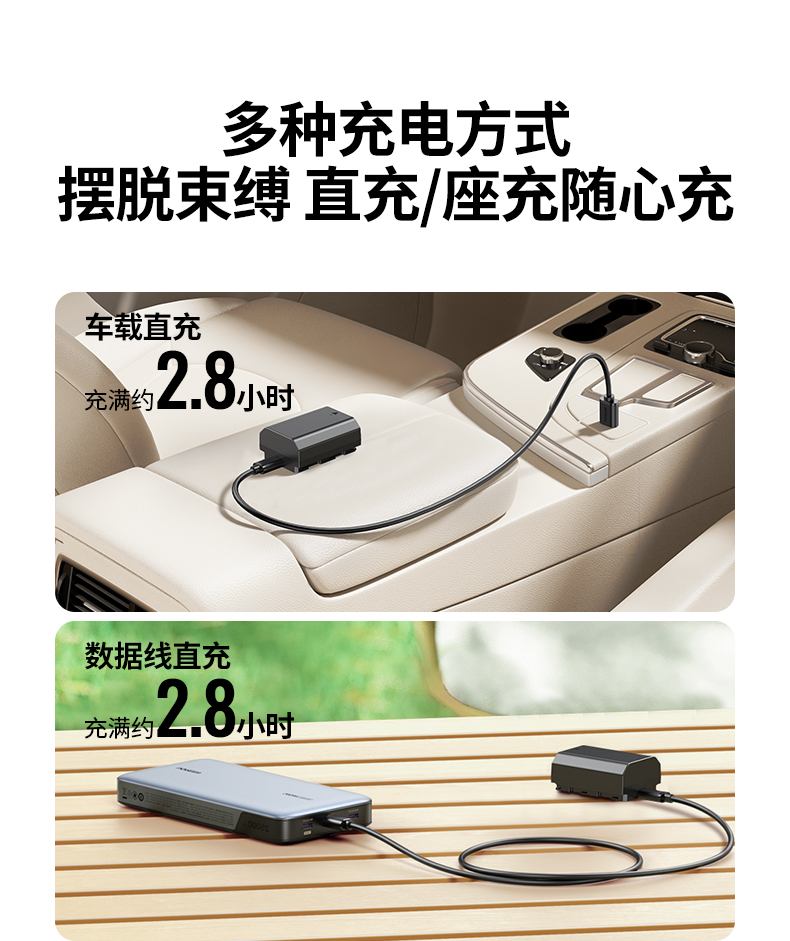 恒行6相机电池便携充电演示，旅行拍摄更安心
