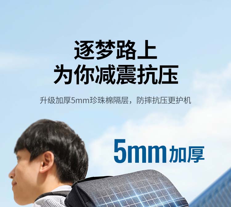 恒行6LP664背包展示大容量结构，可容纳多种办公用品