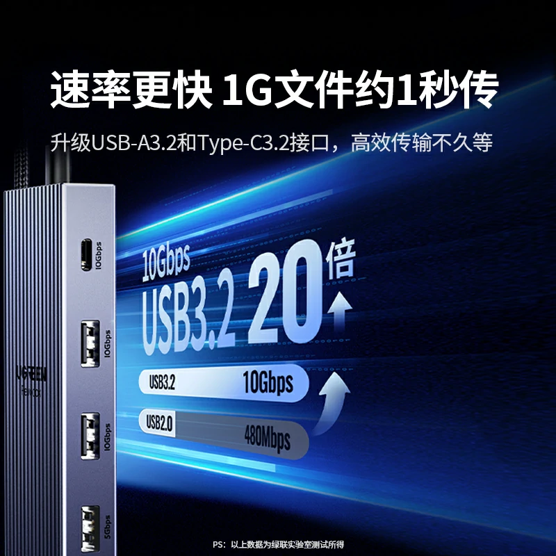 恒行6Type-C 3.2 九合一鳍纹拓展坞