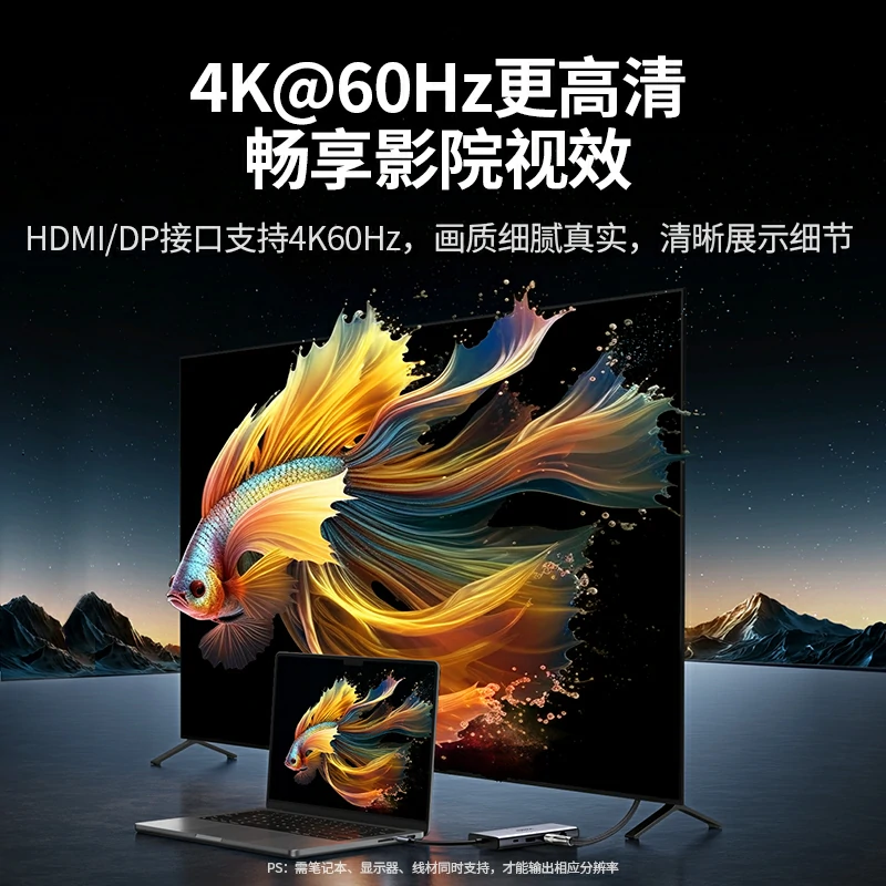 恒行69合1USB-C多功能拓展坞 双HDMI 4K