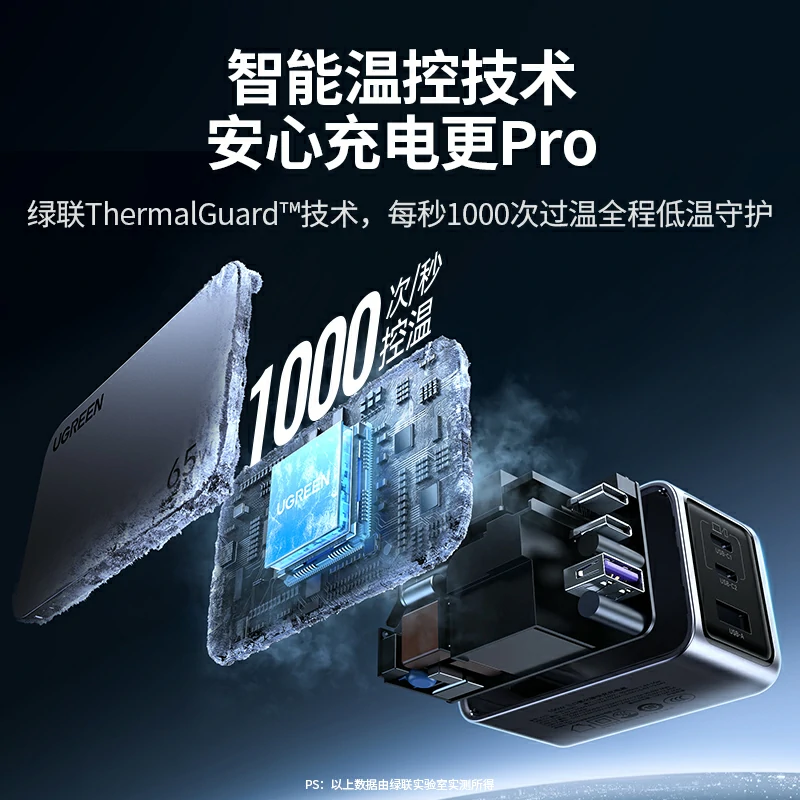恒行6Nexode 闪充湃Pro 65W三口氮化镓充电器套装
