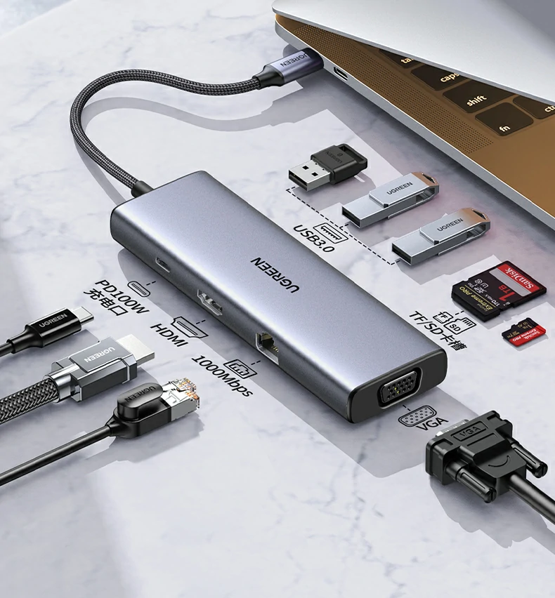 恒行6CM498-15600 九合一扩展坞 USB3.0高速传输