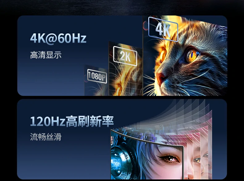 恒行6扩展坞HDMI 4K@30Hz输出效果演示，支持超高清投屏