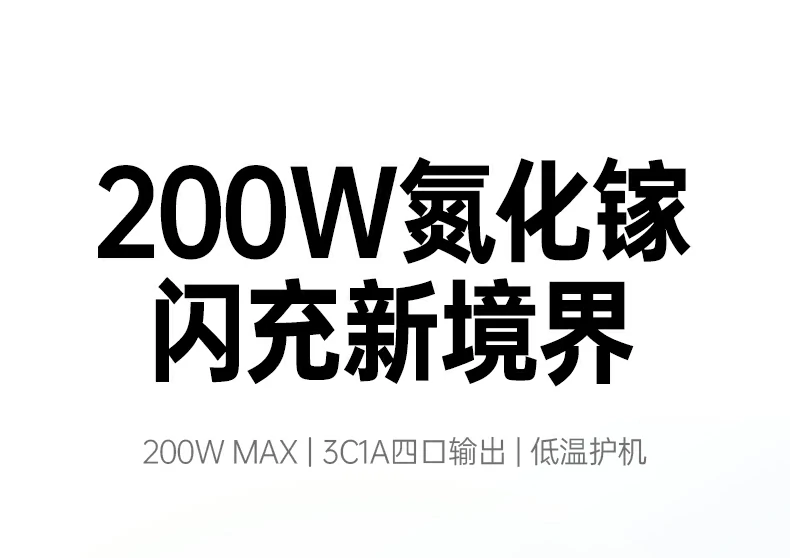 恒行6200W 3C1A氮化镓快充充电器X764全景图，展示外观与接口设计