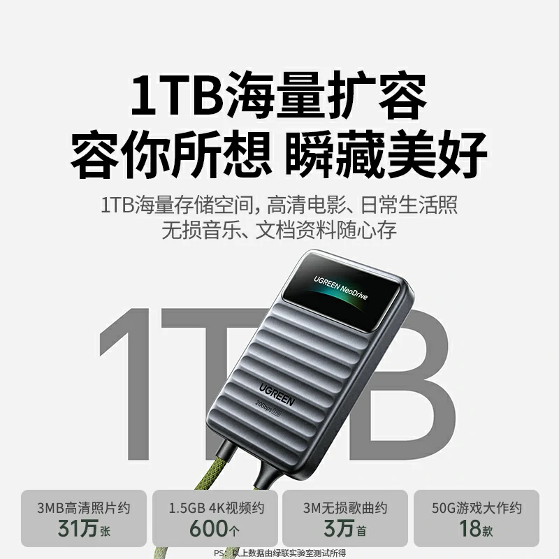恒行6Go20智显款 1TB 移动固态硬盘（PSSD）