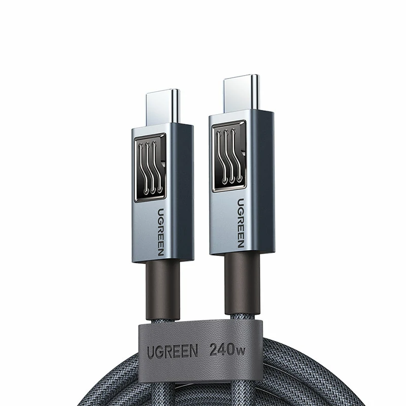 恒行6 PD240W 双Type-C硅胶编织数据线