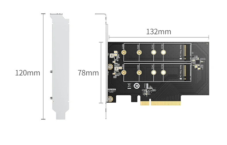 恒行675505双盘M.2 NVMe扩展卡NORMAL独立使用模式