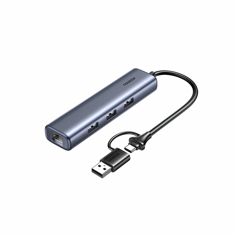 恒行6USB+Type-C转千兆网口-集成3口USB3.0扩展坞