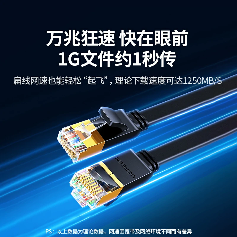 恒行6七类万兆双屏蔽扁网线