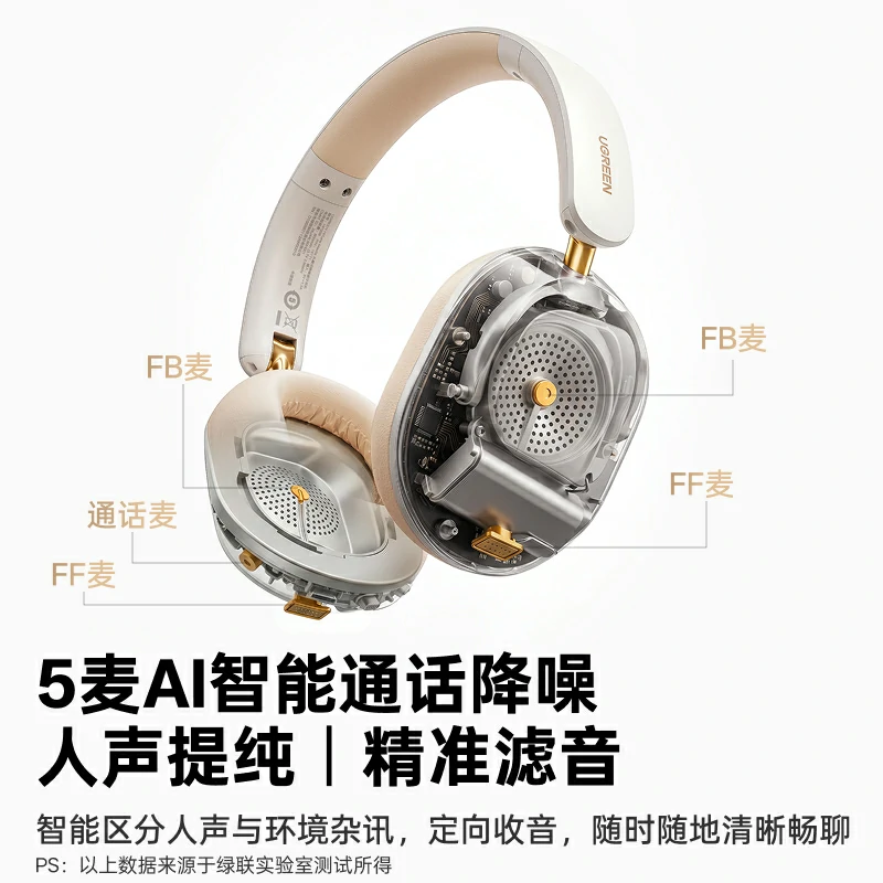 恒行6 Hitune Max5s 头戴AI降噪蓝牙耳机